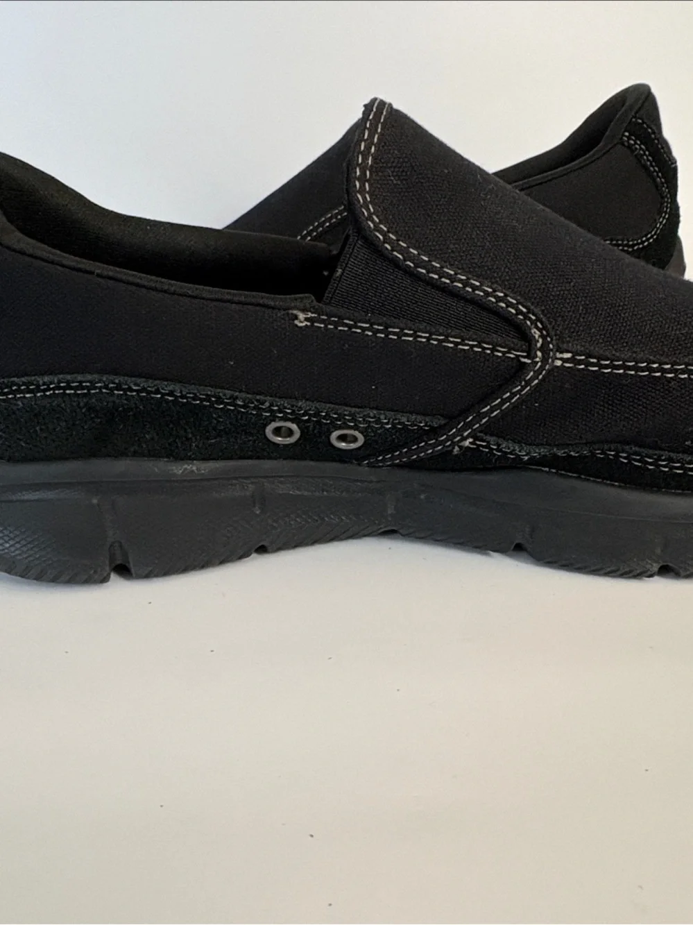 Skechers Men's Black Slip-On Canvas Loafers